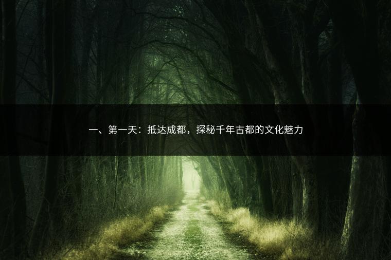 一、第一天：抵达成都，探秘千年古都的文化魅力