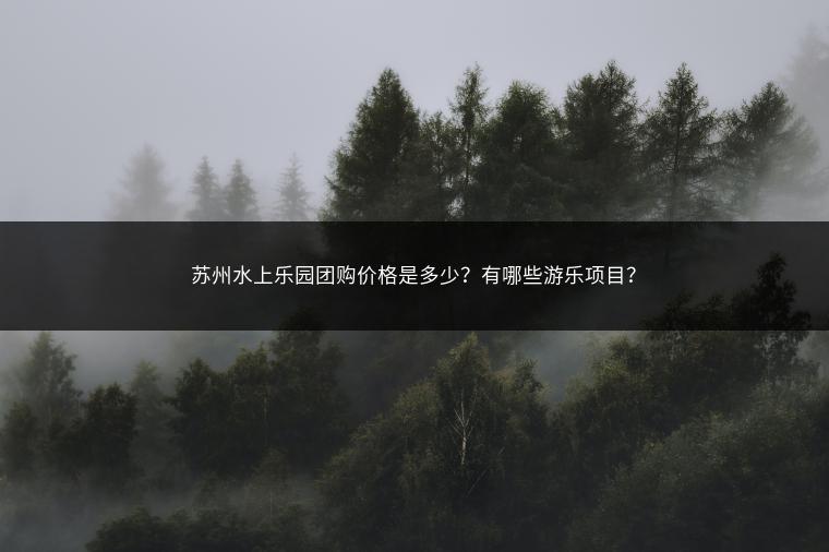 苏州水上乐园团购价格是多少？有哪些游乐项目？