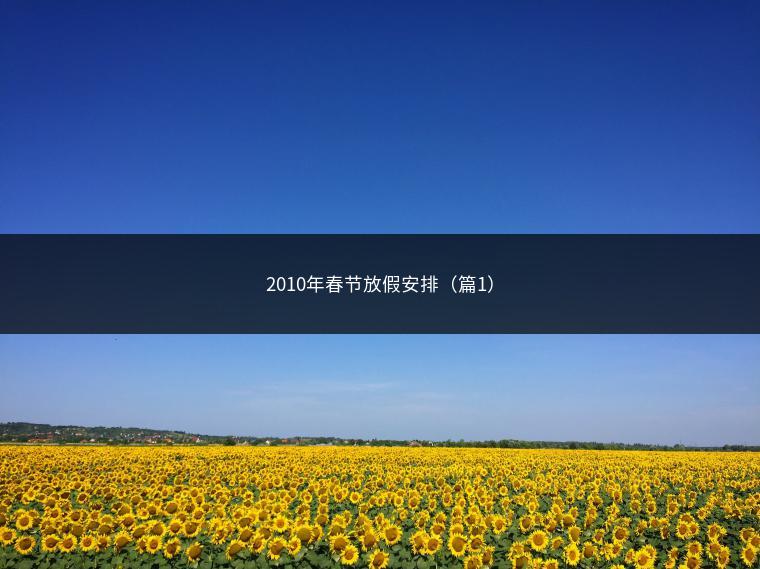 2010年春节放假安排（篇1）